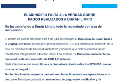 Consorcio Durán Limpio , pronunciamiento